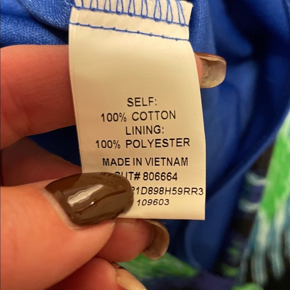 Rabbit Rabbit Rabbit Green and Blue Patterned Sleeveless Dress - Picture 4 of 4